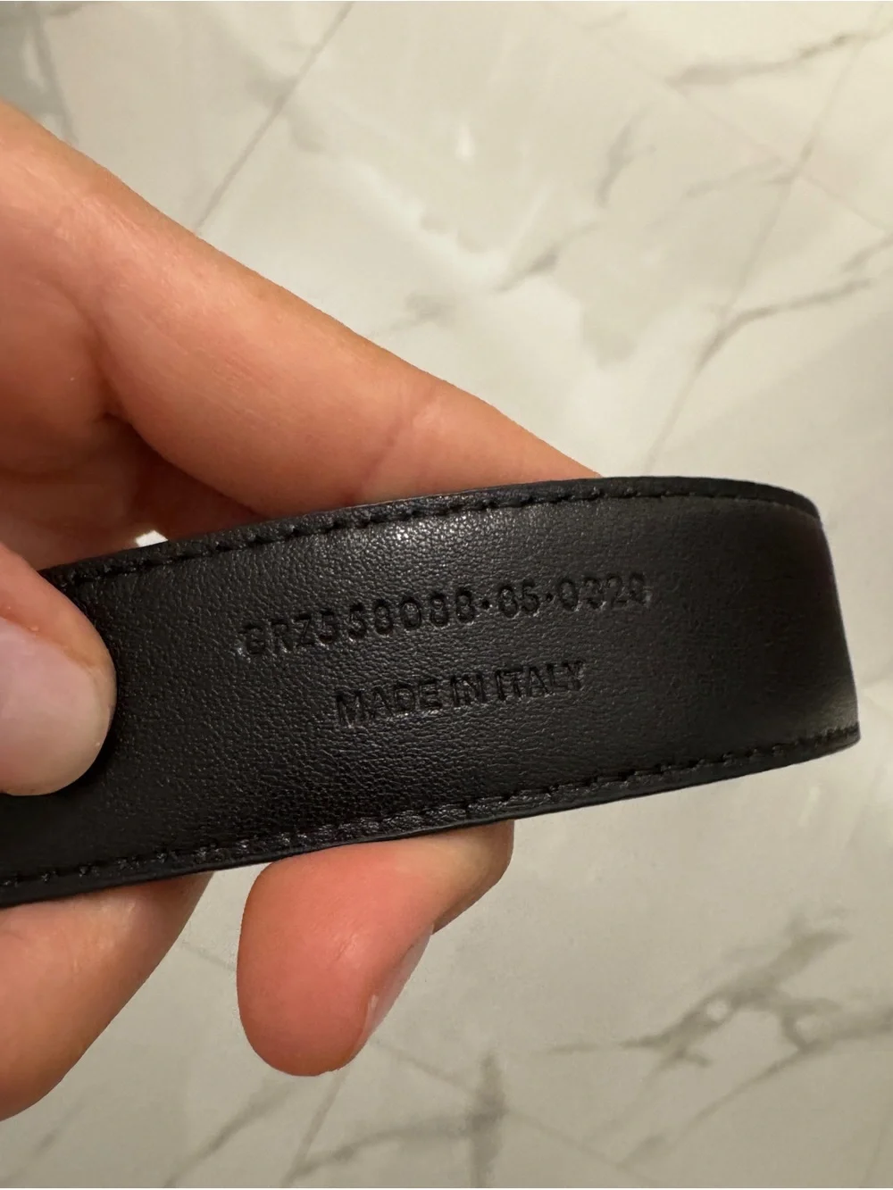 Black Leather Belt with Gold YSL Buckle - Picture 3 of 4